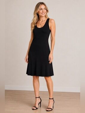 NWT Matti Mamane Black Stretch Tank Dress. Medium